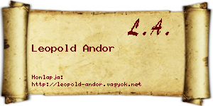 Leopold Andor névjegykártya